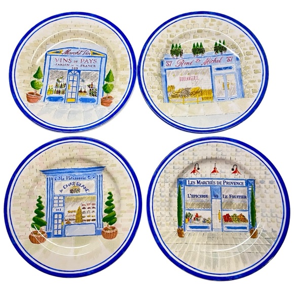 (4) French Bistro by AMERICAN ATELIER Salad/Desert Plates - Picture 1 of 9